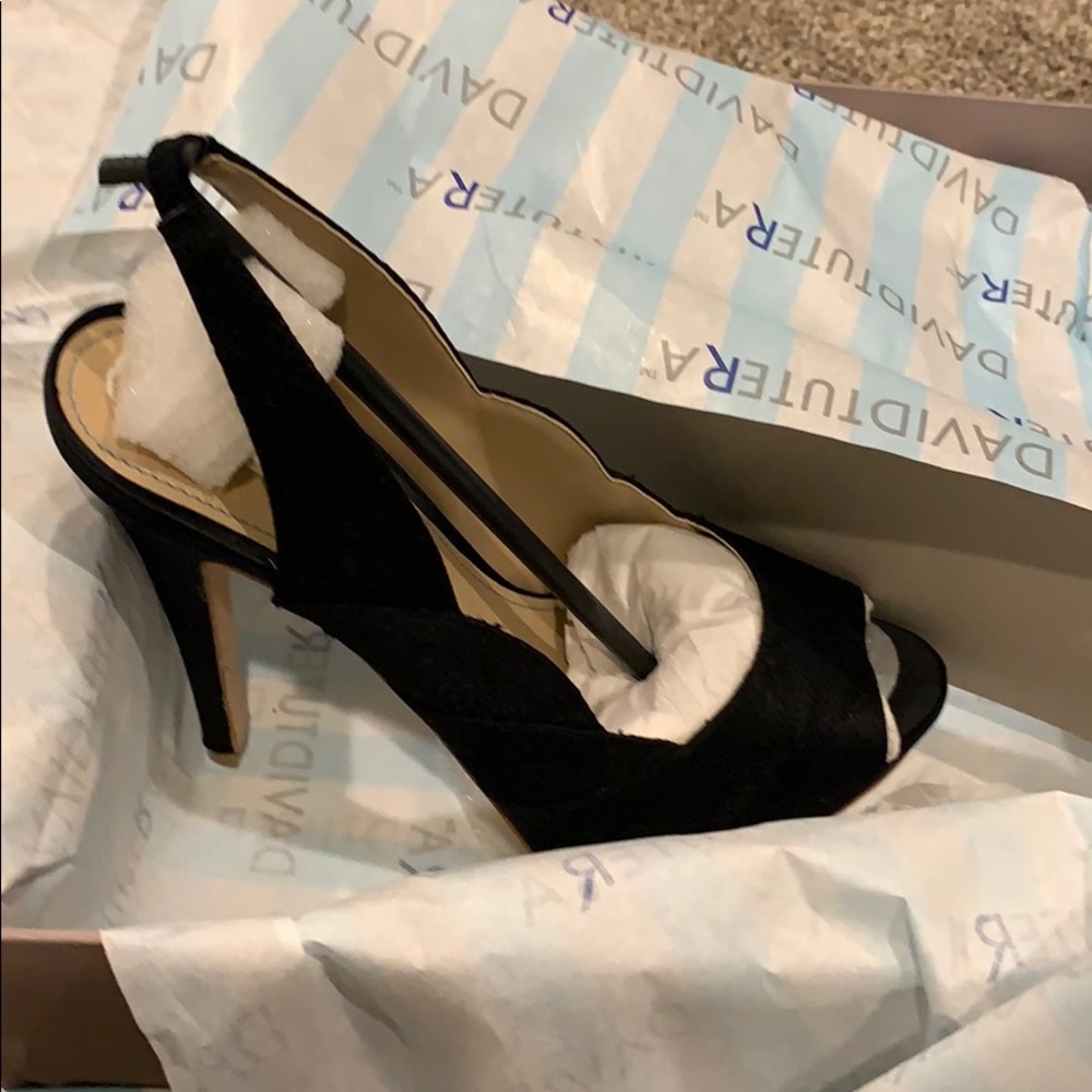 Brand new black sling back heels David tutera